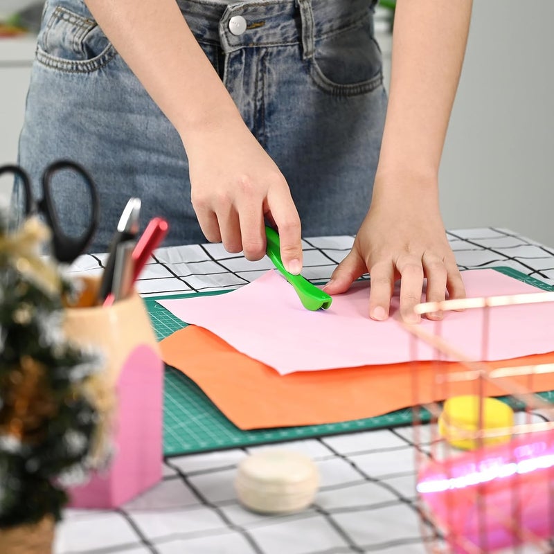 Ehdis Wrapping Paper Cutter 2 Packs Christmas Gift Wrap Cutter Holiday Sliding Wrapping Paper Roll Cutter Tool Backpaper Slitter Paper Cutter for Adhesive Vinyl,Craft,Paper Roll - Green - Image 2